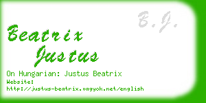 beatrix justus business card